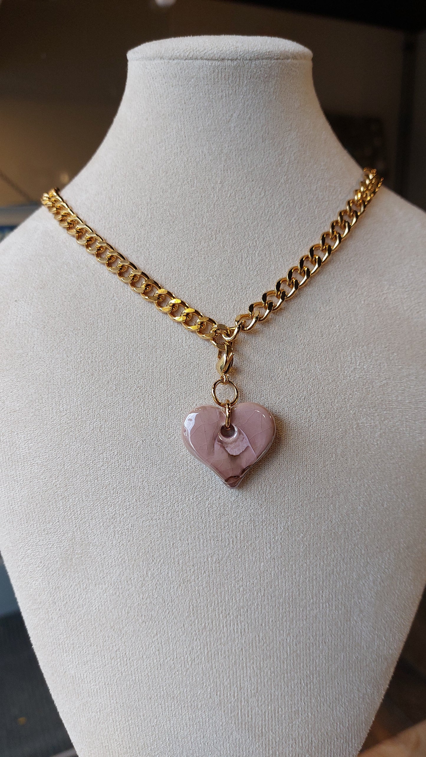 Schakelketting ceramic heart